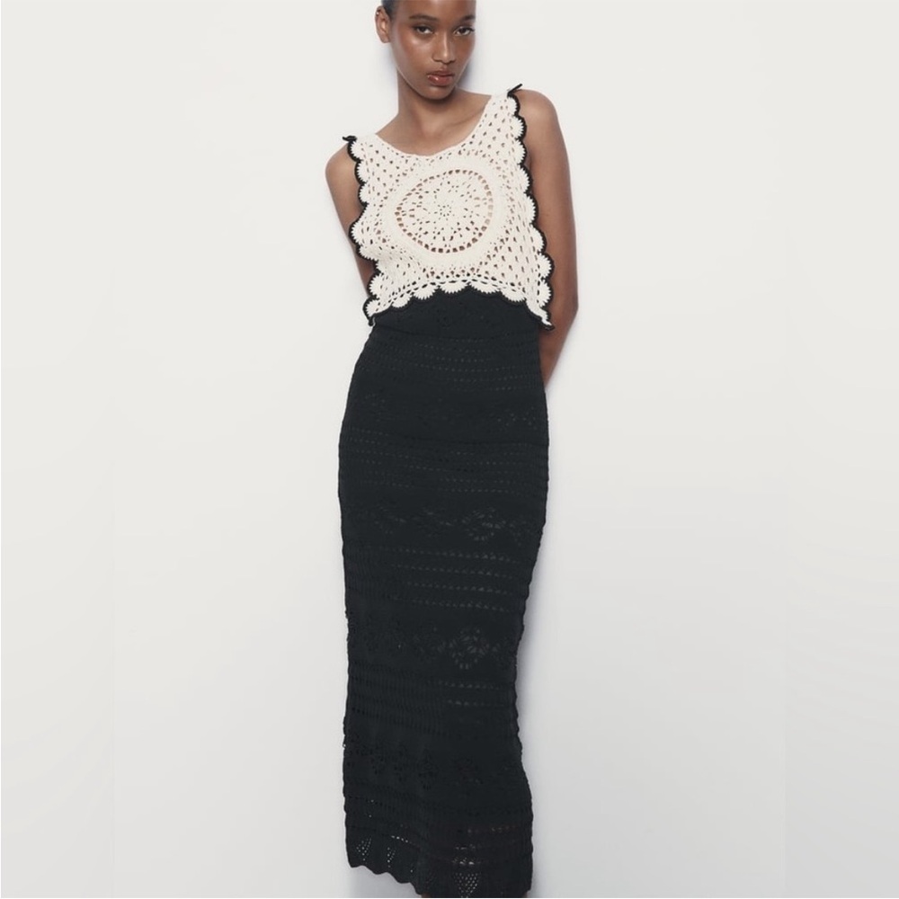 NWOT Zara crocheted low back dress
